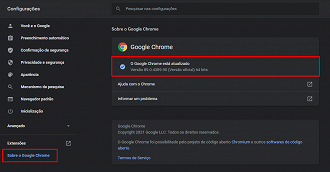 Atualize o Chrome. (Foto: Printscreen/Lucas Ribeiro).