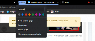 Grupos no Chrome. (Foto: Printscreen por Lucas Ribeiro).