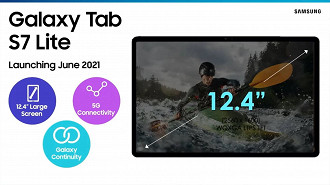 Divulgação do Tab S7 Lite. (Foto: Reprodução).