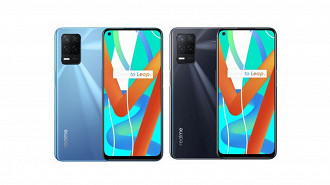 O realme V13 5G está disponível em duas cores. (Imagem: realme / Reprodução)