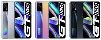 O novo realme GT Neo está disponível em três cores diferentes. (Imagem: realme / Reprodução)