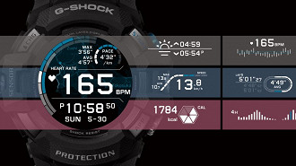 Funcionalidades do smartwatch Casio G-Shock G-Squad Pro GSW-H1000. Fonte: Casio