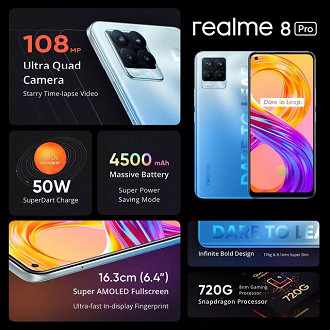 A configuração de câmera com 108MP é o grande destaque do realme 8 Pro. (Imagem: realme / Reprodução)