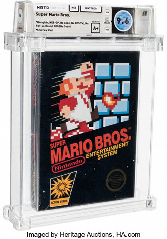 Super Mario Bros para NES. Fonte: Heritage Auctions