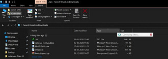 File Explorer para de responder ao tentar filtrar os resultados da pesquisa. Fonte: windowslatest