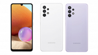 Galaxy A32 é o modelo mais modesto desta série de lançamentos. (Imagem: Samsung / Reprodução)