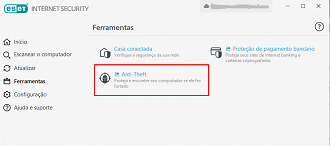 Antifurto no ESET. (Foto: Printscreen por Lucas Ribeiro).