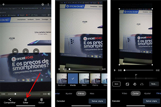 Edição de vídeo no Google Fotos. (Foto: Oficina da Net).