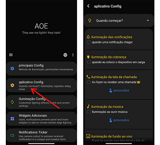 Configure o app. (Foto: Printscreen por Lucas Ribeiro).