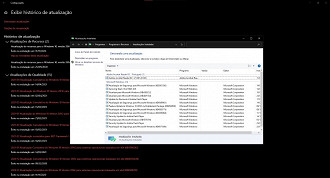 Janela com o histórico de atualizações. Fonte: Vitor Valeri