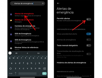 Desative os alertas de emergência. (Foto: Printscreen por Lucas Ribeiro).