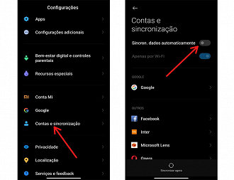 Desative a sincronização. (Foto: Printscreen por Lucas Ribeiro).