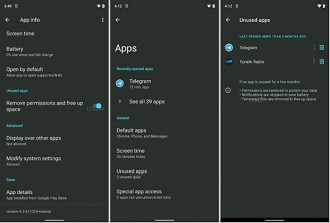 Função de hibernar automaticamente apps não utilizados por meses no Android 12. Fonte: xda-developers