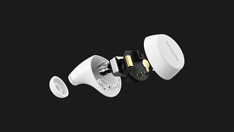 Hardware do fone de ouvito in-ear TWS Nokia Power Earbuds Lite. Fonte: Nokia