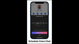 Agendando um chat de voz no Telegram. Fonte: Telegram