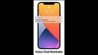 Aviso de chat de voz sendo iniciado no momento no Telegram. Fonte: Telegram