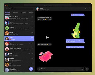 Nova versão do Telegram na plataforma web. Fonte: Telegram Nova versão do Telegram na plataforma web. Fonte: Telegram
