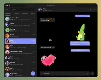Nova versão do Telegram na plataforma web. Fonte: Telegram
