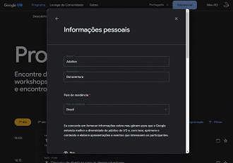 Depois que clicar em Prosseguir, adicione suas informações pessoais. (Imagem: Adalton Bonaventura)