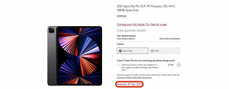 Disponibilidade do iPad Pro. (Foto: Reprodução).
