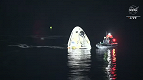 Às escuras! Astronautas da Crew-1 chegam a Terra em pouso noturno