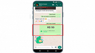 Como transferir dinheiro pelo Whatsapp - Fonte: Divulgação Cielo