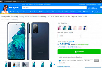 Galaxy S20 FE com Snapdragon 865 chega ao Magalu