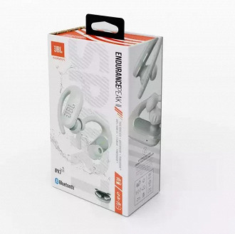 Caixa do fone de ouvido in-ear JBL Endurance Peak II. Fonte: JBL