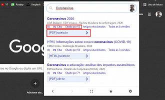 Pesquisa no Google Acadêmico. (Foto: Printscreen por Lucas Ribeiro).