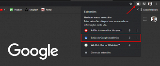 Inicie a extensão do Google Acadêmico. (Foto: Printscreen por Lucas Ribeiro).