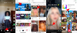 Adicionando filtros no TikTok.