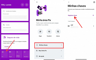 Cadastro da chave PIX no Nubank. (Foto: Oficina da Net).
