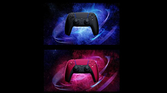 Novas cores do controle DualSense, acima o Midnight Black e abaixo o Cosmic Red. Fonte: Sony
