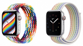 Novas pulseiras LGBTQIA+. (Foto: Divulgação/Apple).