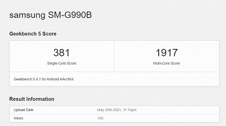 Captura de tela do GeekBench. Fonte: GeekBench