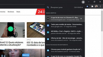 Pesquisa de guia no Chrome OS mostra as páginas que foram fechadas recentemente. Fonte: Vitor Valeri