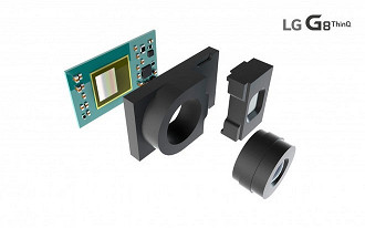 Formação do sensor ToF no LG G8 ThinQ. (Imagem: Reprodução/ LG)