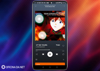 Tela de reprodução de músicas no app Spotify para smartphones Android. Fonte: Vitor Valeri