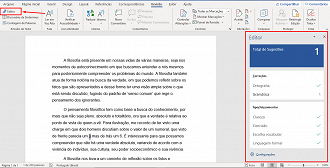 Função de editor de texto no Word. (Foto: Printscreen por Lucas Ribeiro).