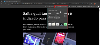 Configurações do texto. (Foto: Printscreen por  Lucas Ribeiro).