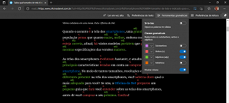 Ferramentas gramaticais no Edge. (Foto: Printscreen por Lucas Ribeiro).