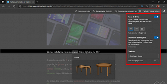 Preferências de leitura. (Foto: Printscreen por Lucas Ribeiro).