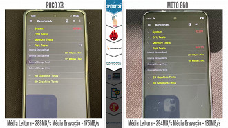 Poco X3 vs Moto G60: PassMark