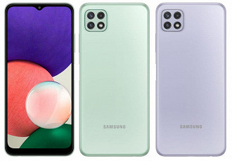 Galaxy A22 5G. (Imagem: Reprodução / Samsung)