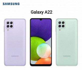 Galaxy A22 4G. (Imagem: Reprodução / Samsung)