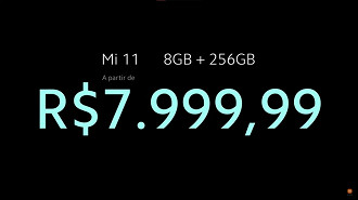 Preço do smartphone Xiaomi Mi 11 no Brasil.