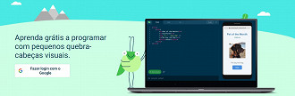 Aprenda grátis a programar com pequenos quebra-cabeças visuais. (Imagem: Reprodução / Google)