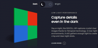 O sensor é capaz de capturar fotos com muitos detalhes mesmo em ambientes com pouca iluminação. (Imagem: Reprodução / Samsung)