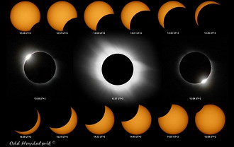 Os eclipses solares ocorrem de forma gradual. Fonte: OddHoydalsvih