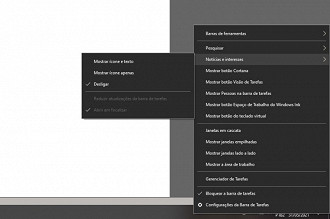 Desabilitando o Notícias e Interesses na barra de tarefas do Windows 10. Fonte: Vitor Valeri